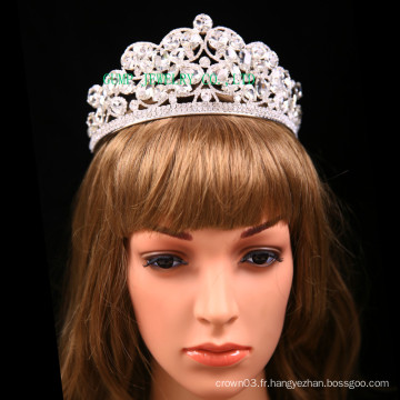 Big Clear Stone Tiara Wedding strass Crown